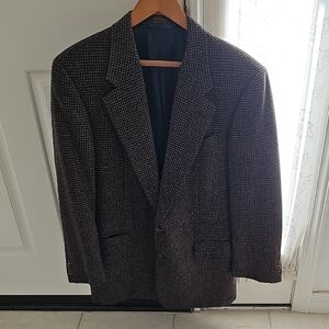 Vintage Lambswool & Cashmere Houndstooth Suit Jacket
